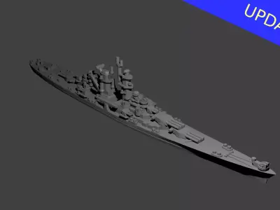 US Alaska Class Cruiser Warship 3D print model