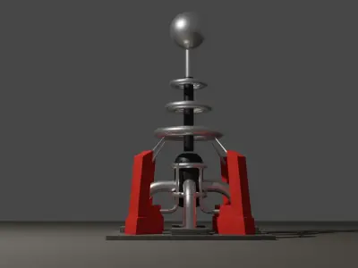 Tesla coil turret Low-poly 3D model