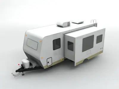Travel Trailer Toy Hauler 1-Axle 3D model