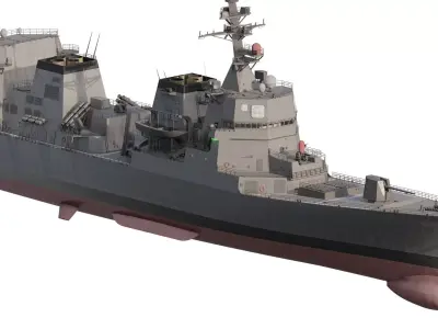 JAPANESE NAVY MODERN DETAILED DESTROYER WITH PARTIAL INTERIOR 3D model