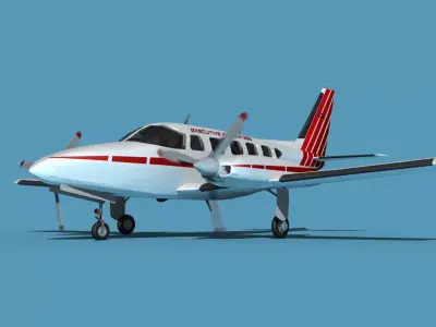 Piper PA-31-350 Navajo Chieftain V02 3D model