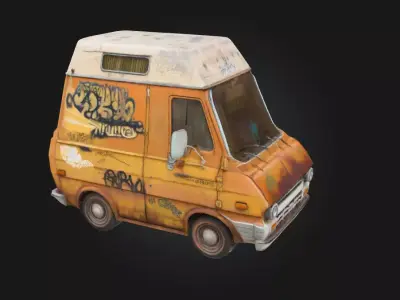 Rusty Graffiti Van  Urban Decay on Wheels 3D model