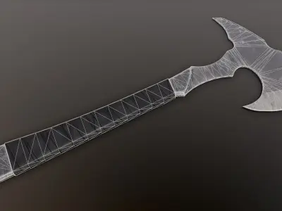 Post-Apocalyptic Tomahawk Low-poly 3D model