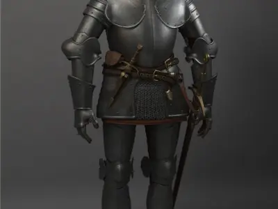 Knight in armor 3D model 3