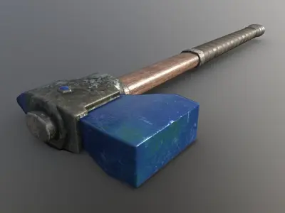 Hammer - Sapphire Low-poly 3D model