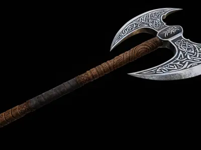 Viking Axe Prop Low-poly 3D model