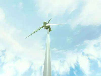 Wind Turbine Low-poly 3D model 4