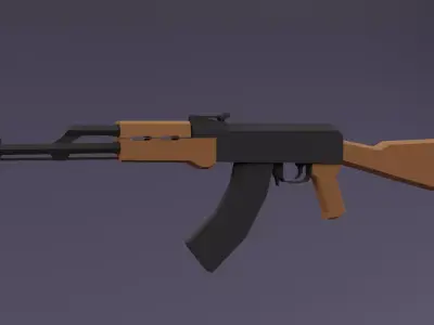 AK-47 gun Low-poly 3D model
