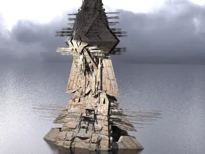 Ancient Shaman Temples Tower  3D model