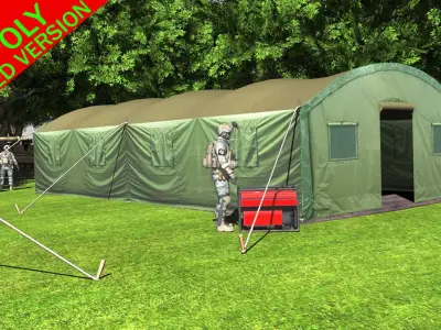 Military Tent Low-poly 3D model buy