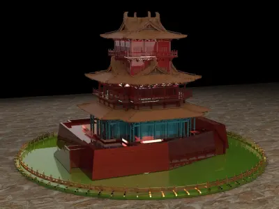 Chinese ancient house 3D model 13