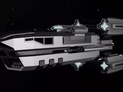 Starship spaceship Low-poly 3D model purchase