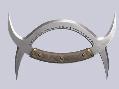Deer horn knife Low-poly 3D model