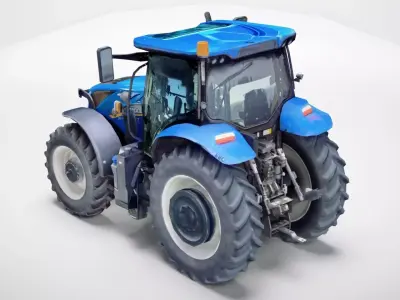 New Holland T6 145 tractor Low-poly 3D model