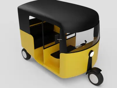 Tuk Tuk or Indian Style Auto Rickshaw Uber Themed 3d Model 3D model