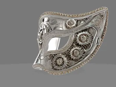 Timekeeper 3D Mask in Ornamental Carnival Style 3D print model