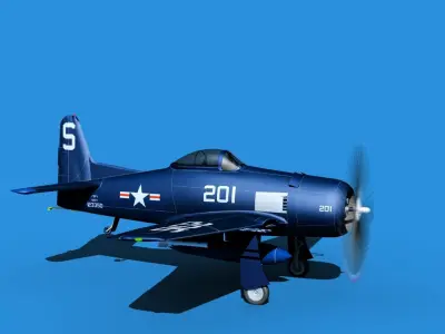 Grumman F8F-2 Bearcat V07 3D model