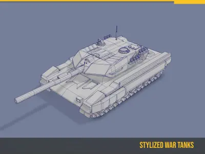 Stylized Tank Leopard 2 Low-poly 3D model