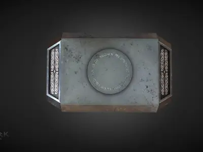 Mjolnir Thors Hammer Low-poly 3D model