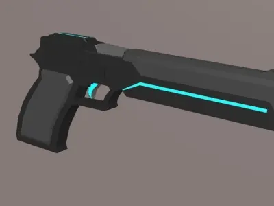 FREE Low Poly Cyberpunk-Sci fi Handgun Free low-poly 3D model