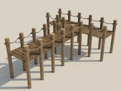 Classic Pier Low-poly 3D model