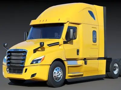 Freightliner Cascadia Sleeper 2024 Low-poly 3D model