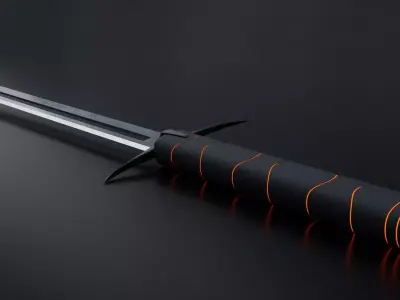 Katana sci-fi Low-poly 3D model