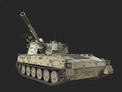 4 coatings of PLA Army PLZ89 122mm self-propelled howitzer Low-poly 3D model
