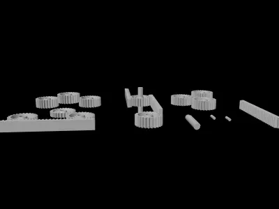 Mechanical Gear Clockwork Tool Kit Model 3D model