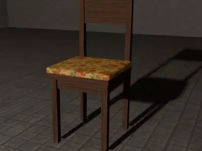 Japanese Antique Chair 3D Model Low-poly 3D model