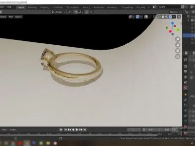Diamond ring  3D model purchase