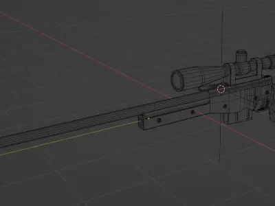 AWM Sniper Rifle Low-poly 3D model