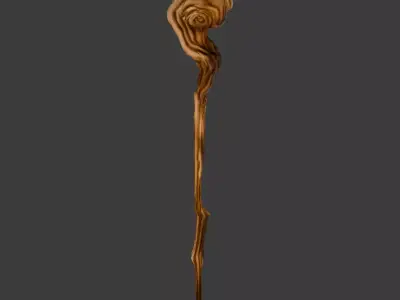Oaken staff 3D model