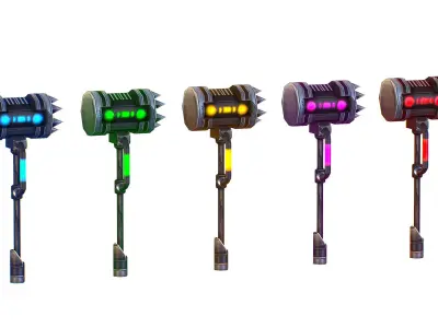 a set of cutting weapons - Sledgehammer Low-poly 3D model
