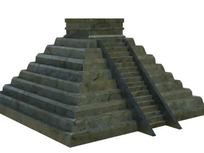 aztec pyramids low poly Low-poly 3D model