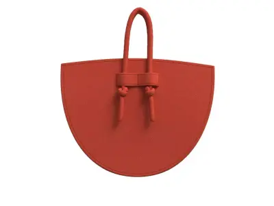 Orange Leather Tote Bag 3D model