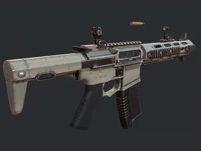 3DRT - AAC Honey Badger PDW assault rifle Low-poly 3D model
