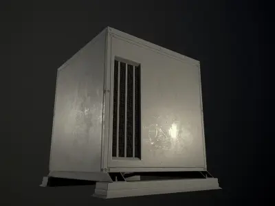 External air conditioner Box Low-poly 3D model