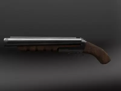 short shotgun Low-poly 3D model