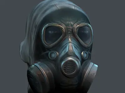 Gas mask helmet 3d model military combat fantasy Low-poly 3D model