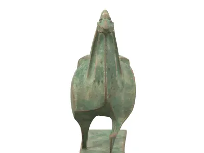 Horse abstract bronze statues Low-poly 3D model