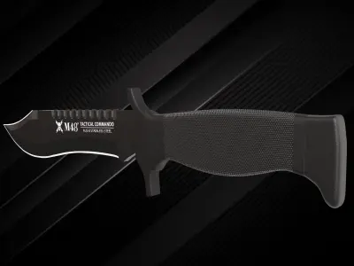 Tactical Commando Knife Low-poly 3D model