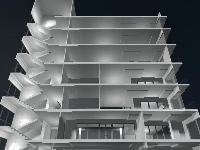 Office building in section cut 24ZZ40 3D model