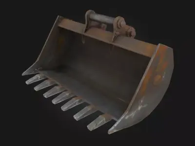 Excavator Bucket  Heavy-Duty Power for Earthmoving Scenes 3D model