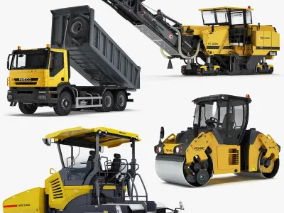 Collection Road Construction Machines 3D model