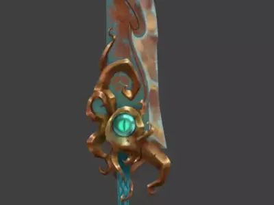  sword Low-poly 3D model