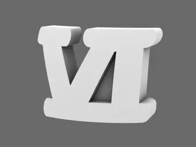Space Knights V10B Standard Roman Numeral 06 Shoulder Symbols 3D print model