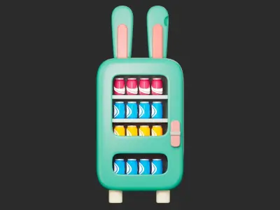 CartoonSelf-service vending machine Low-poly 3D model