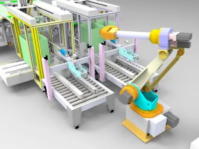 Automatic packaging line-packing  stacking equipment 3D model