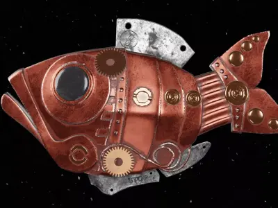 Steampunk fish 3D model